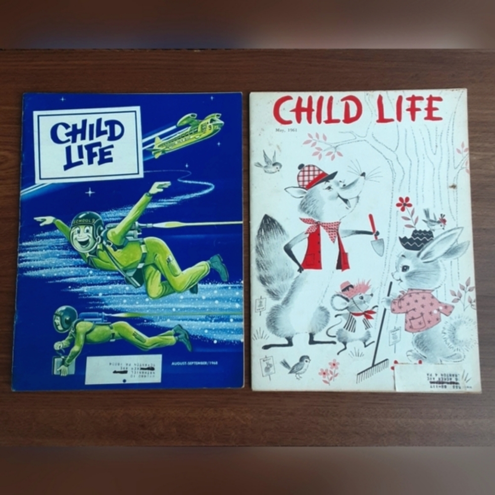 1960s Child Life Learning Magazines, Great Covers, Two Vintage Editions